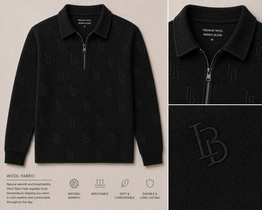 LBD True Black Monogram Quarter Zip
